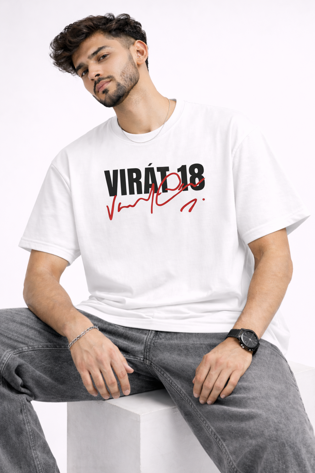 God’s Plan Oversized Boxy Fit T-Shirt white