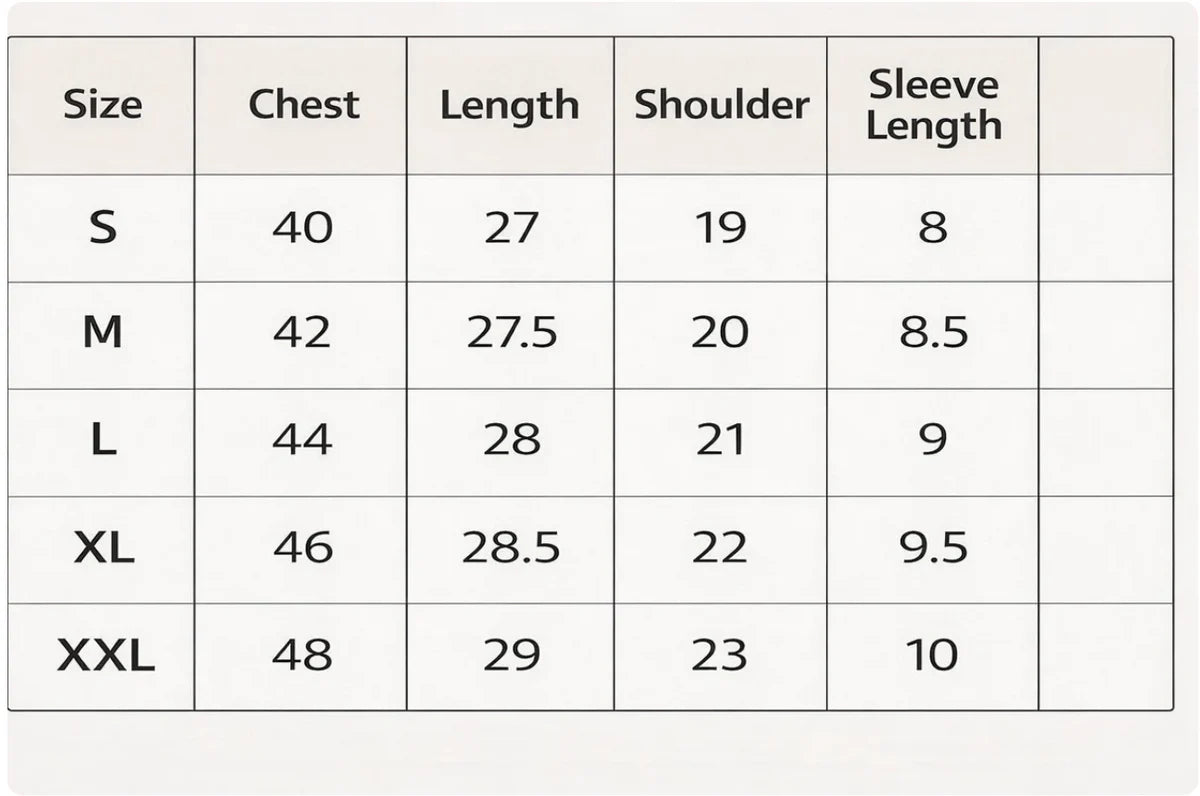 Size chart
